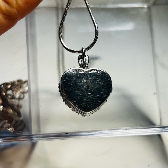 Sparkling Sterling Silver Cubic Zirconia Locket Necklace - Picture 8 of 9